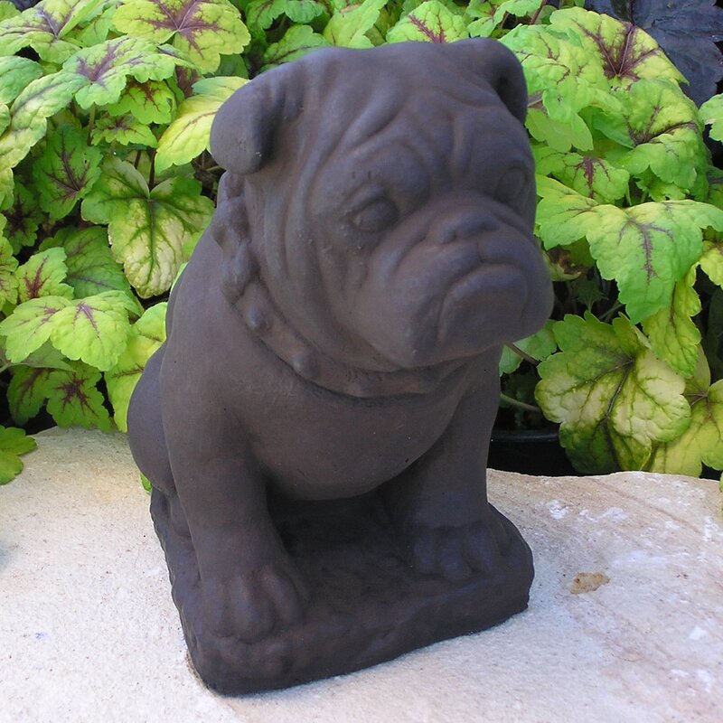 black bulldog statue